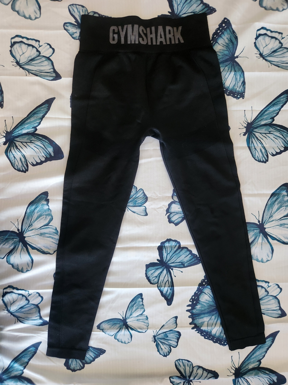 Gymshark Black High-Waist Leggings with Logo Waistband